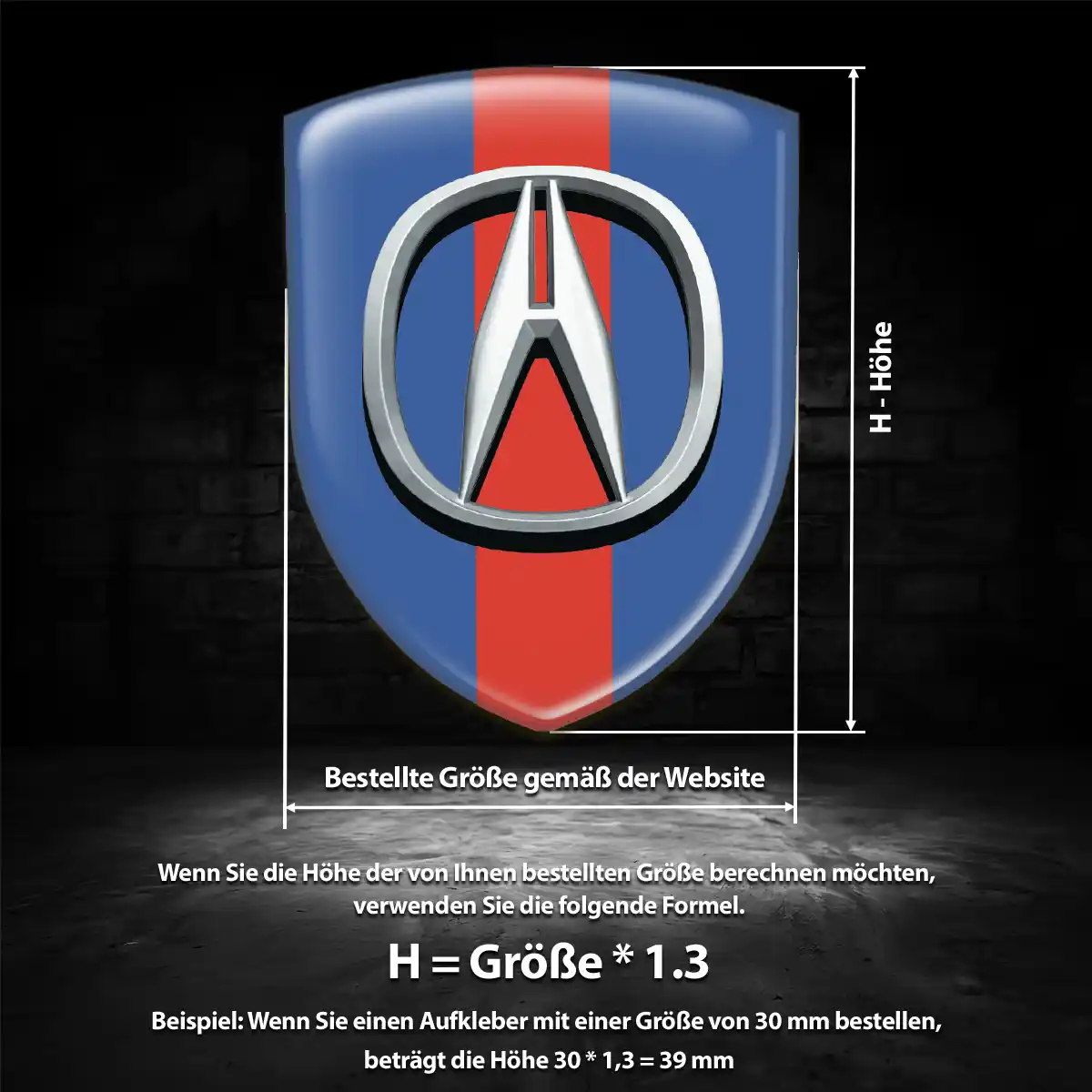 Acura Emblem Wappen Aufkleber Auto Luxus-Edition