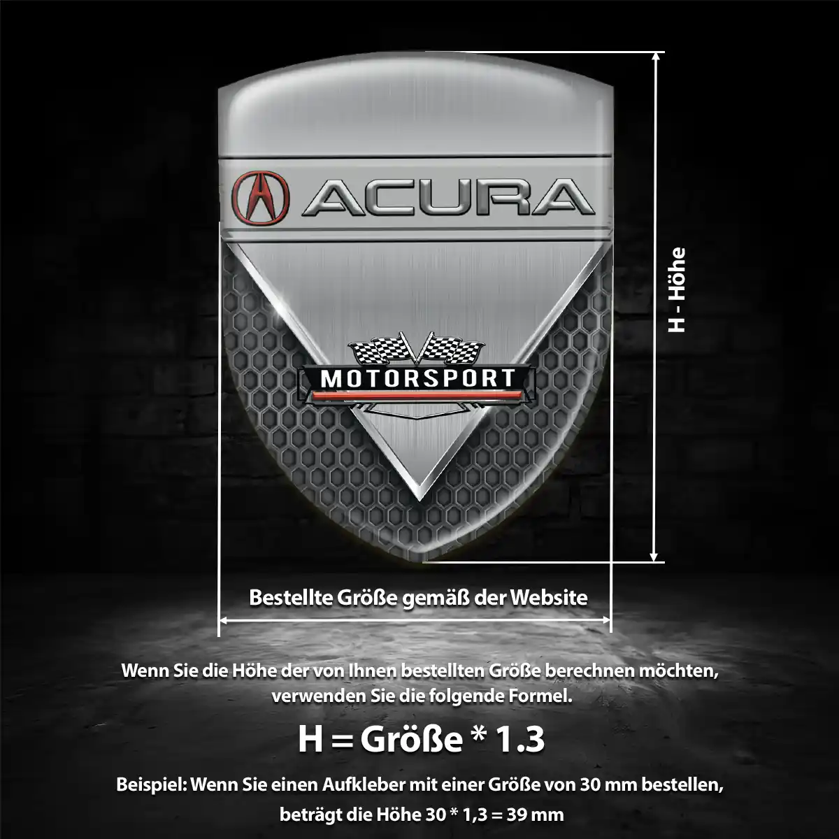 Acura Emblem Wappen Aufkleber Exterieurdesign