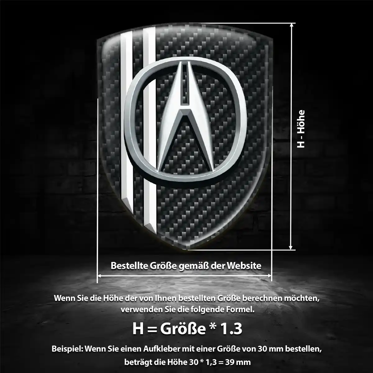 Acura Emblem Wappen Aufkleber Hochwertiges Harz