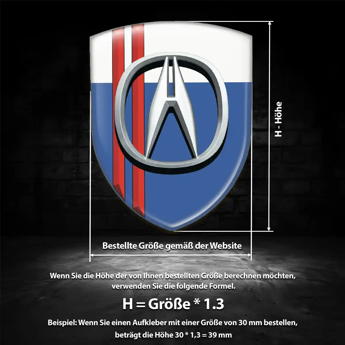 Acura Emblem Wappen Aufkleber Hohe Qualität