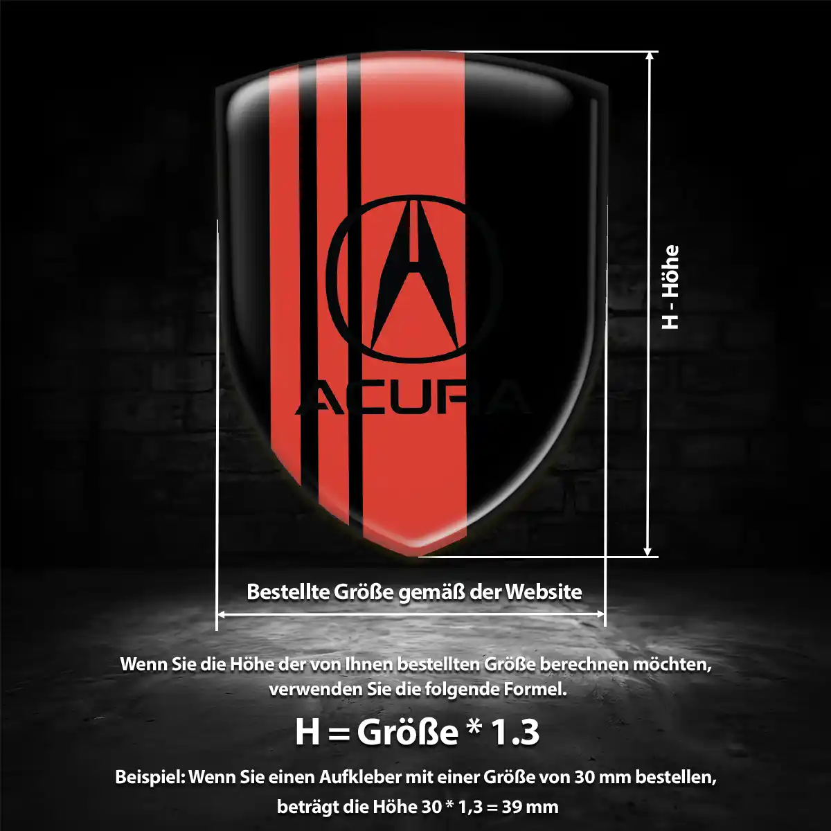 Acura Emblem Wappen Aufkleber Premium-Edition
