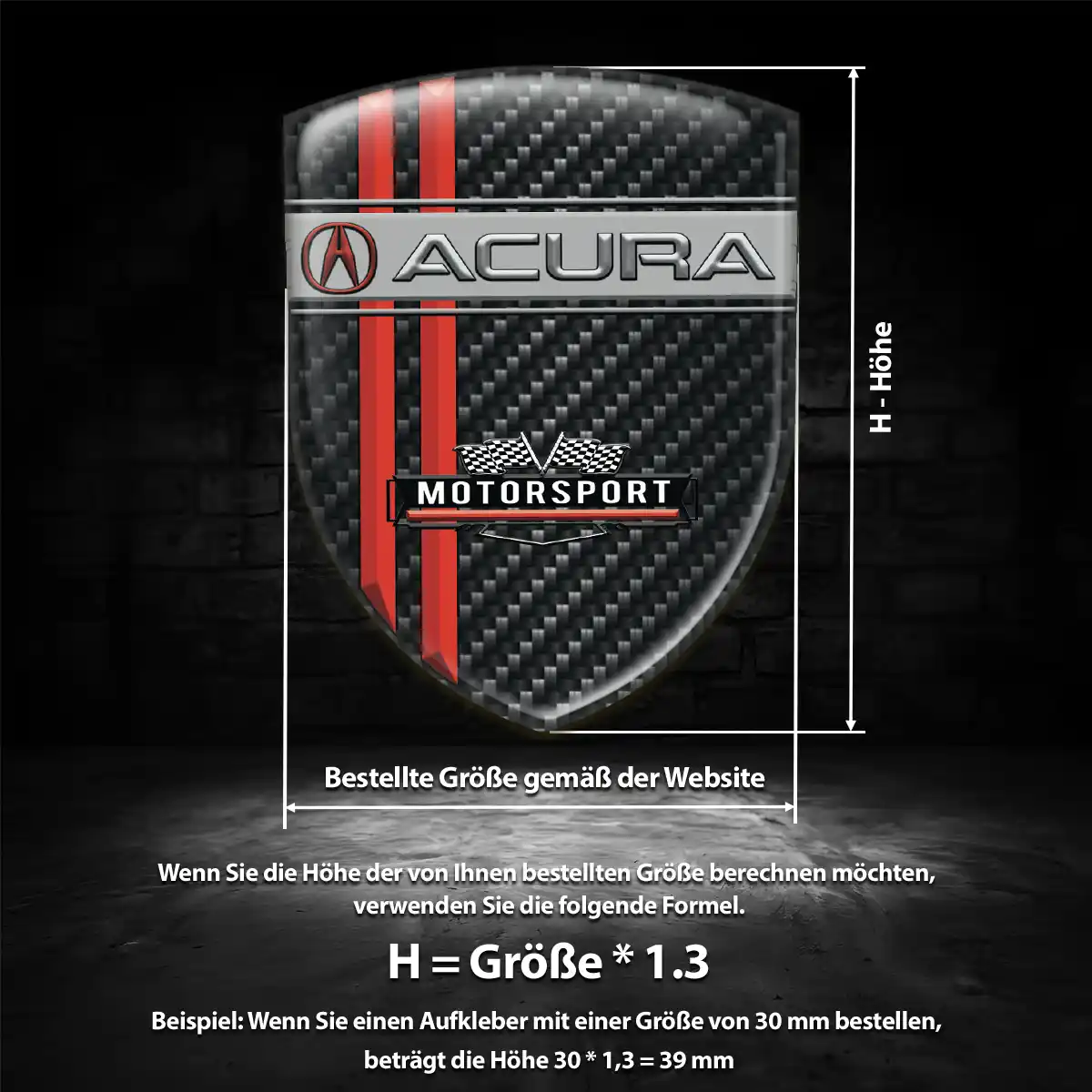 Acura Emblem Wappen Aufkleber Tuningfahrzeug