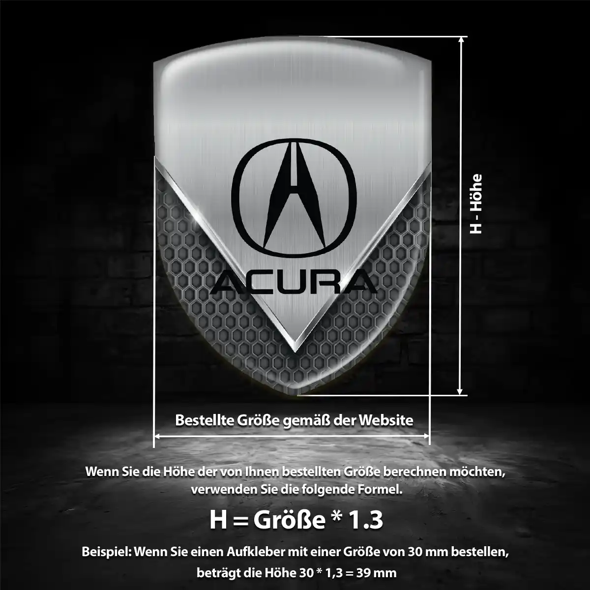 Acura Emblem Wappen Auto Premium-Edition