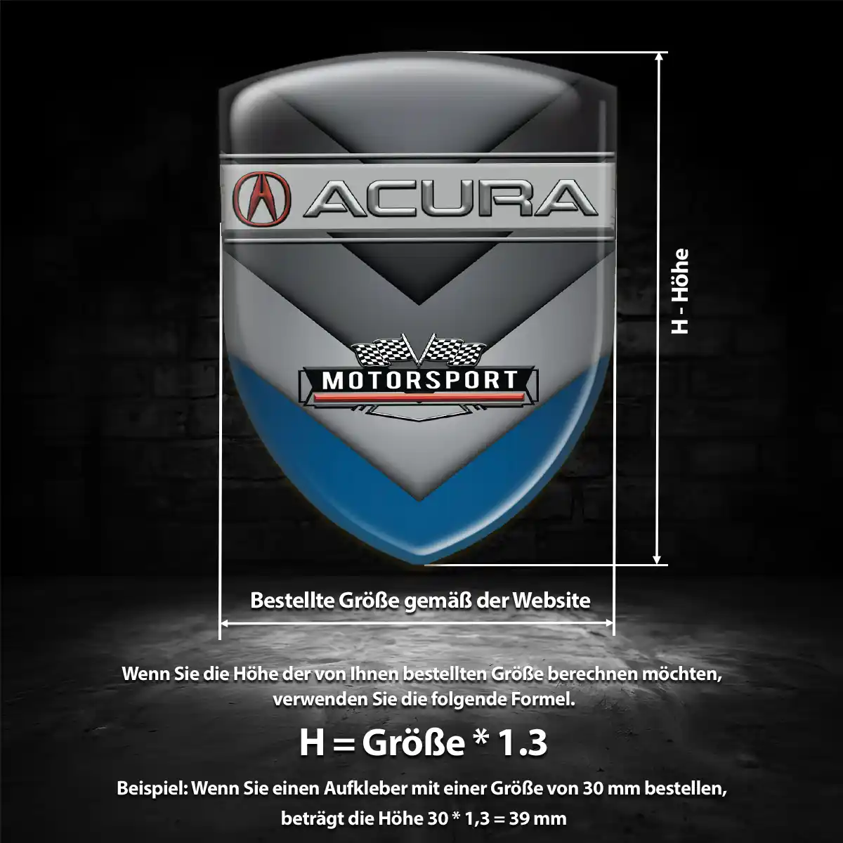 Acura Emblem Wappen Tuningfahrzeug