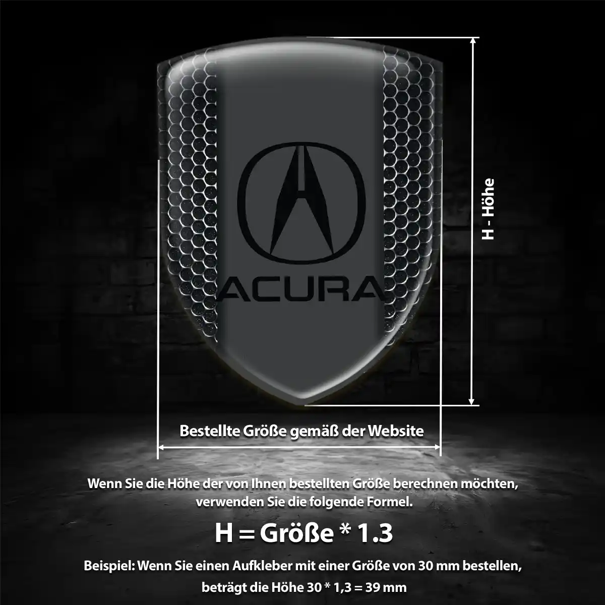 Acura Embleme Silikon Aufkleber Auto Exterieurdesign
