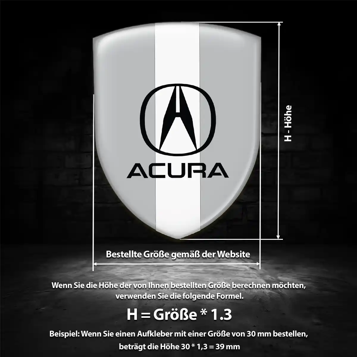 Acura Embleme Silikon Aufkleber Auto Hochwertiges Harz