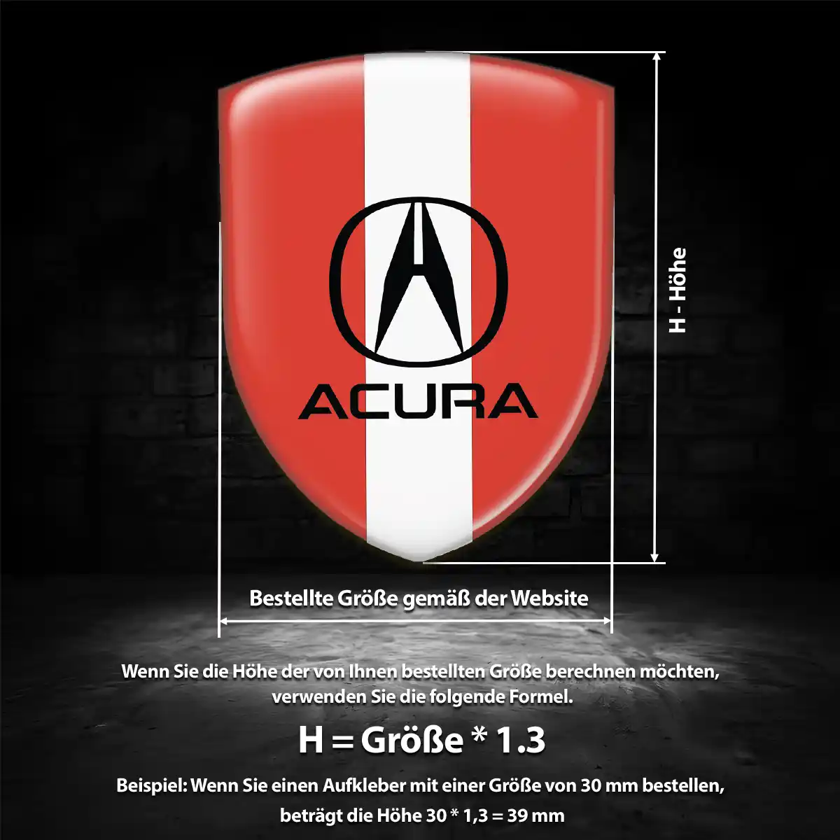 Acura Embleme Silikon Aufkleber Auto Interieurdesign