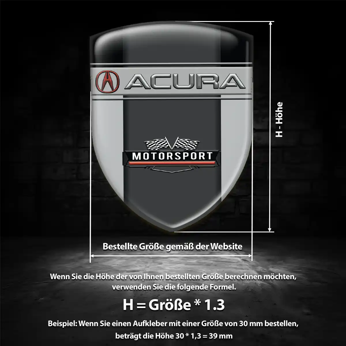 Acura Embleme Silikon Aufkleber Auto Limitierte Auflage