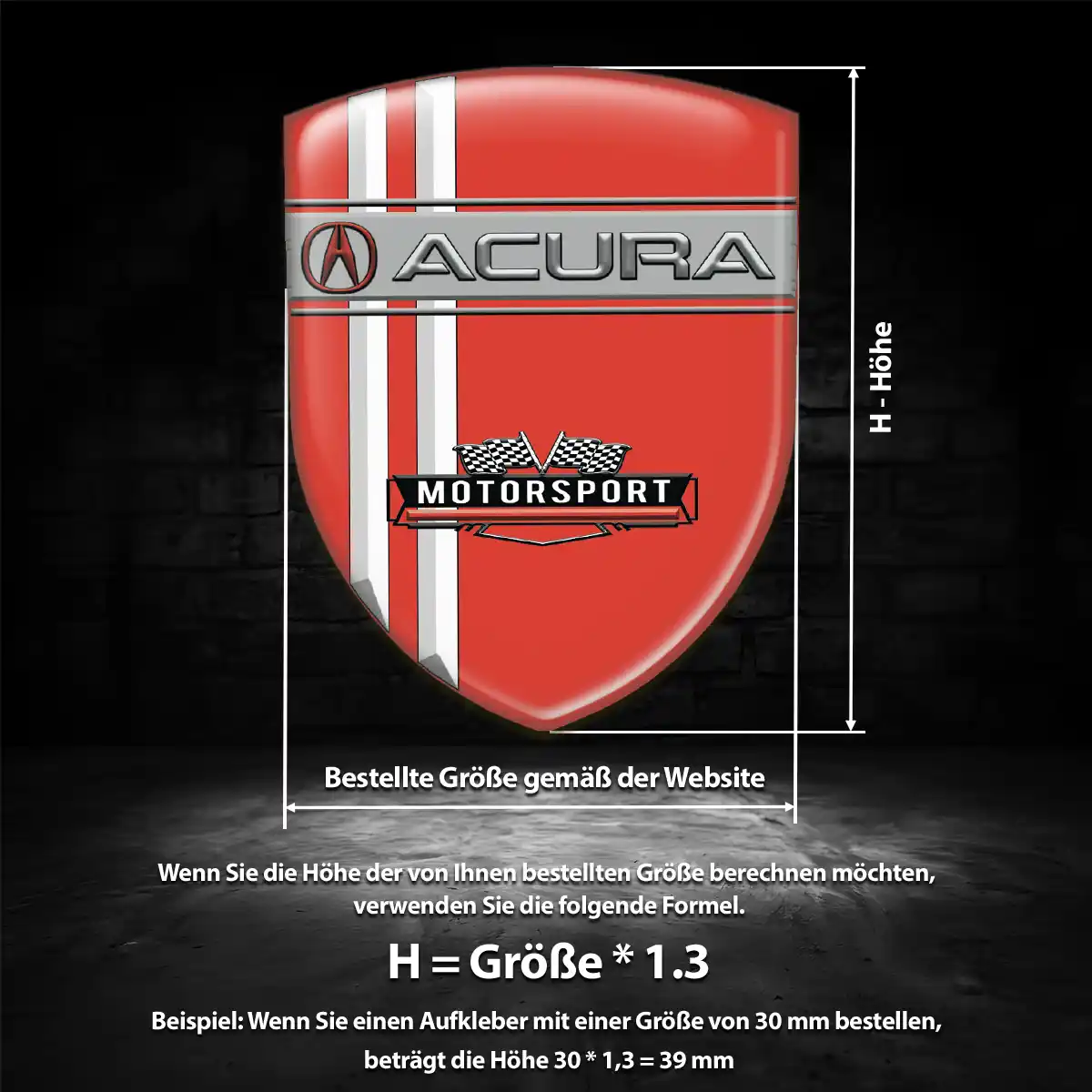 Acura Embleme Silikon Aufkleber Auto Premiumqualität