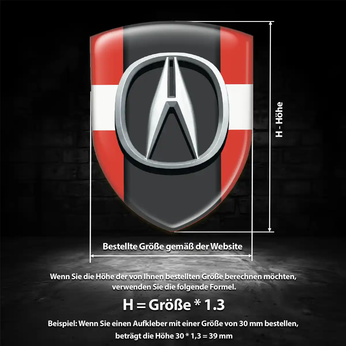 Acura Embleme Silikon Aufkleber Exterieurdesign