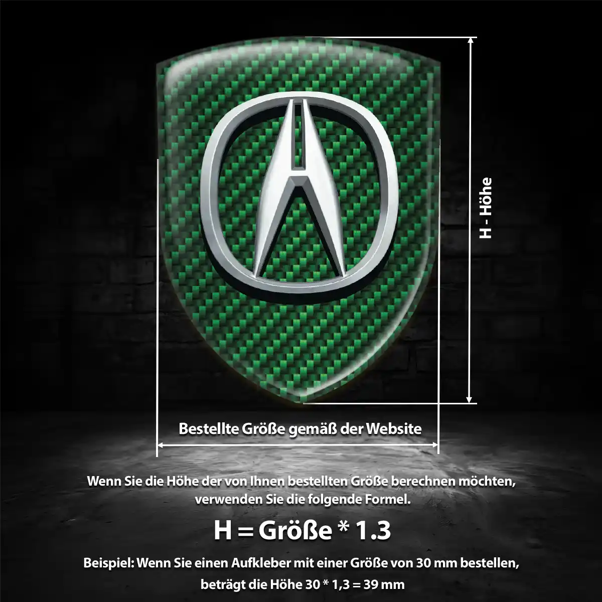 Acura Embleme Silikon Aufkleber Hochwertiges Harz
