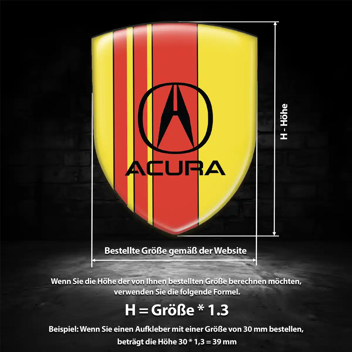 Acura Embleme Silikon Aufkleber Interieurdesign