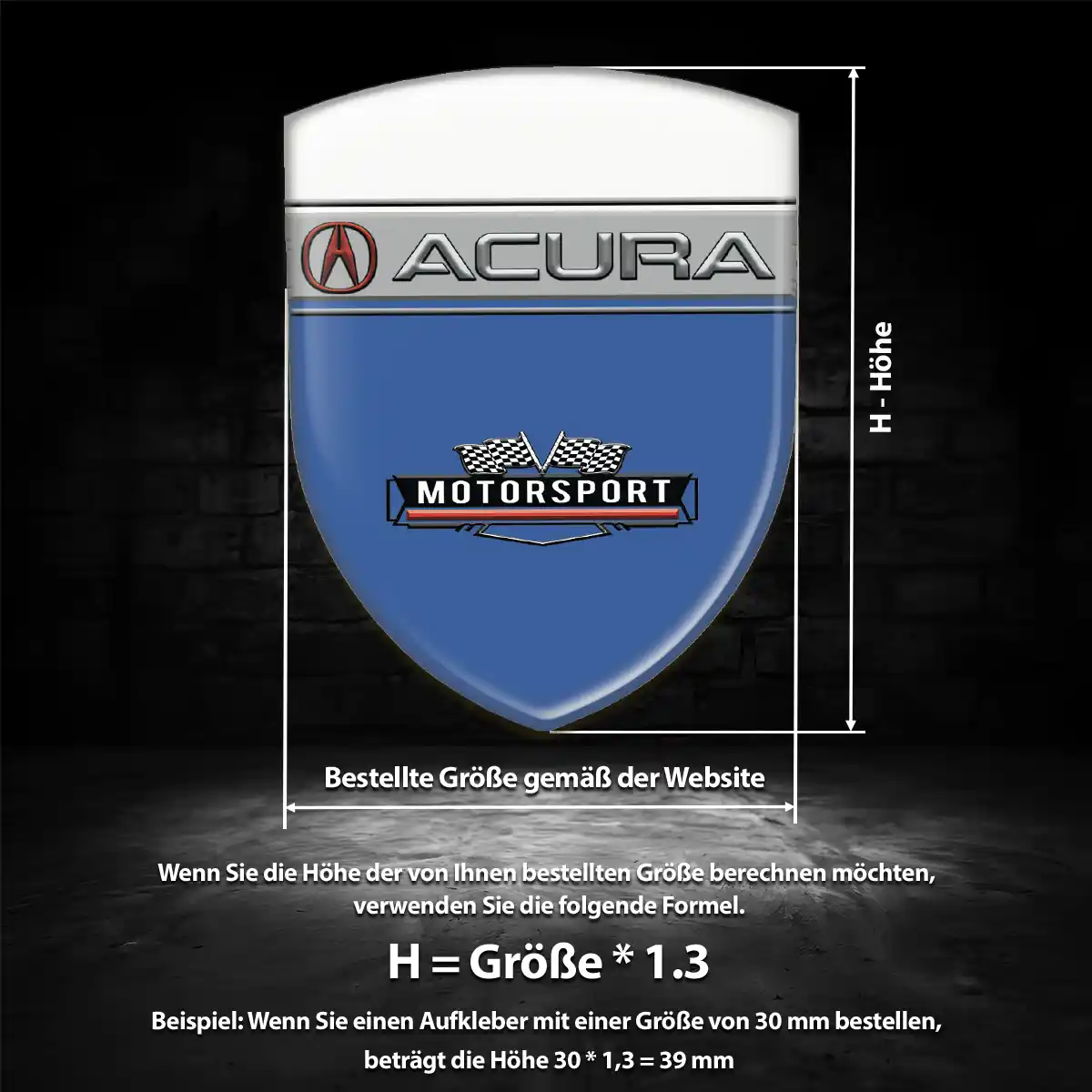 Acura Embleme Silikon Aufkleber Limitierte Auflage