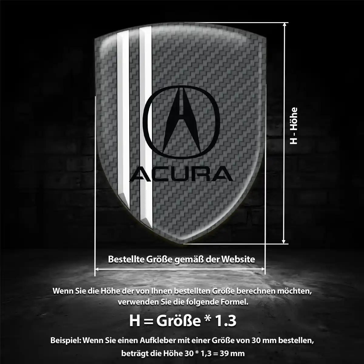 Acura Embleme Silikon Aufkleber Luxus-Edition