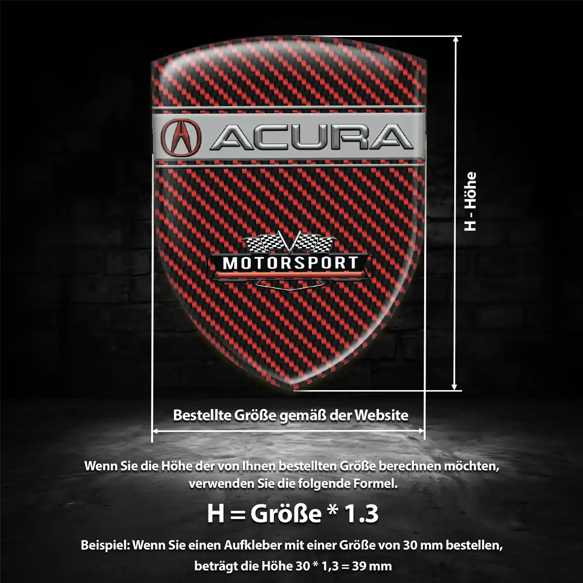 Acura Embleme Silikon Aufkleber Premium-Edition