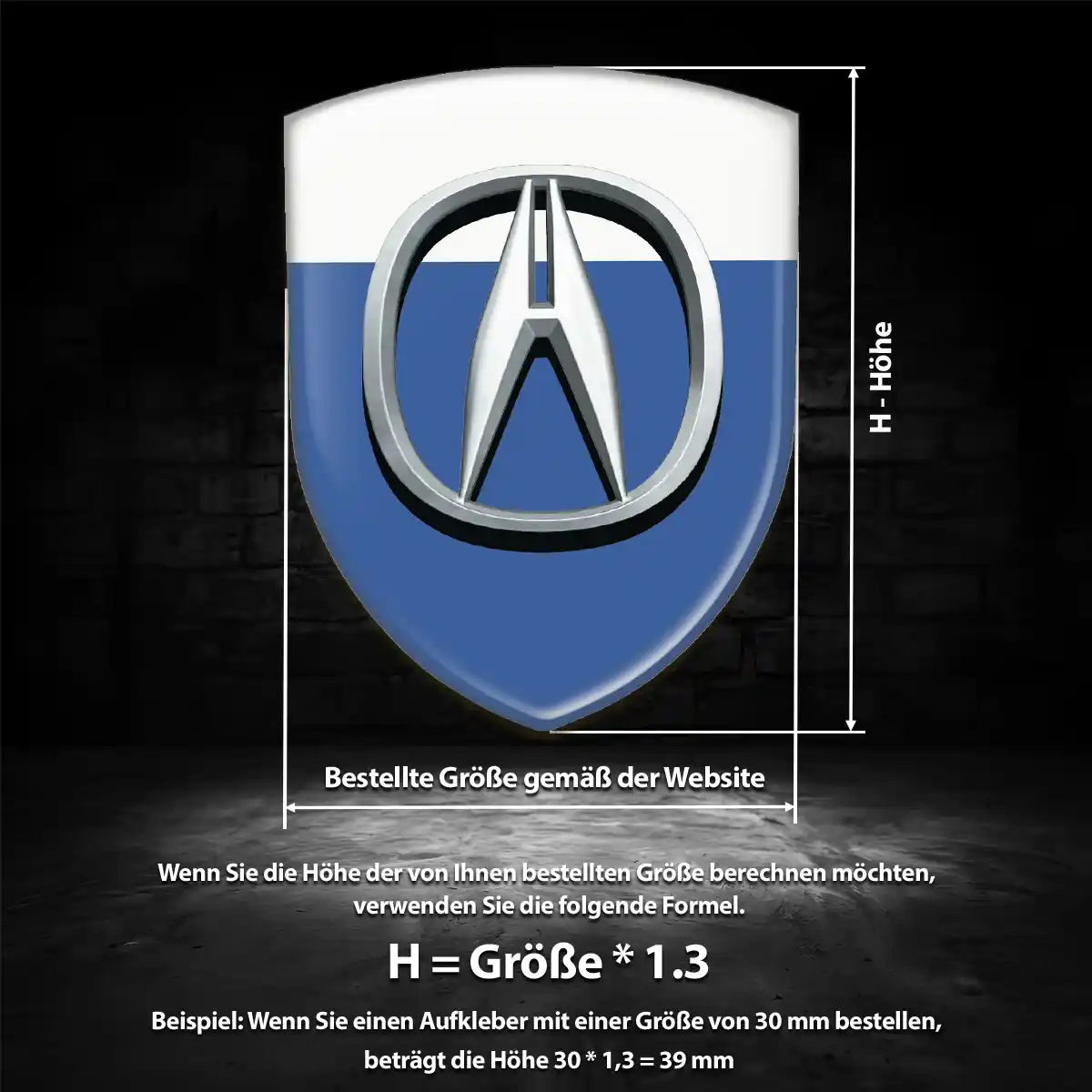Acura Embleme Silikon Aufkleber Premiumqualität