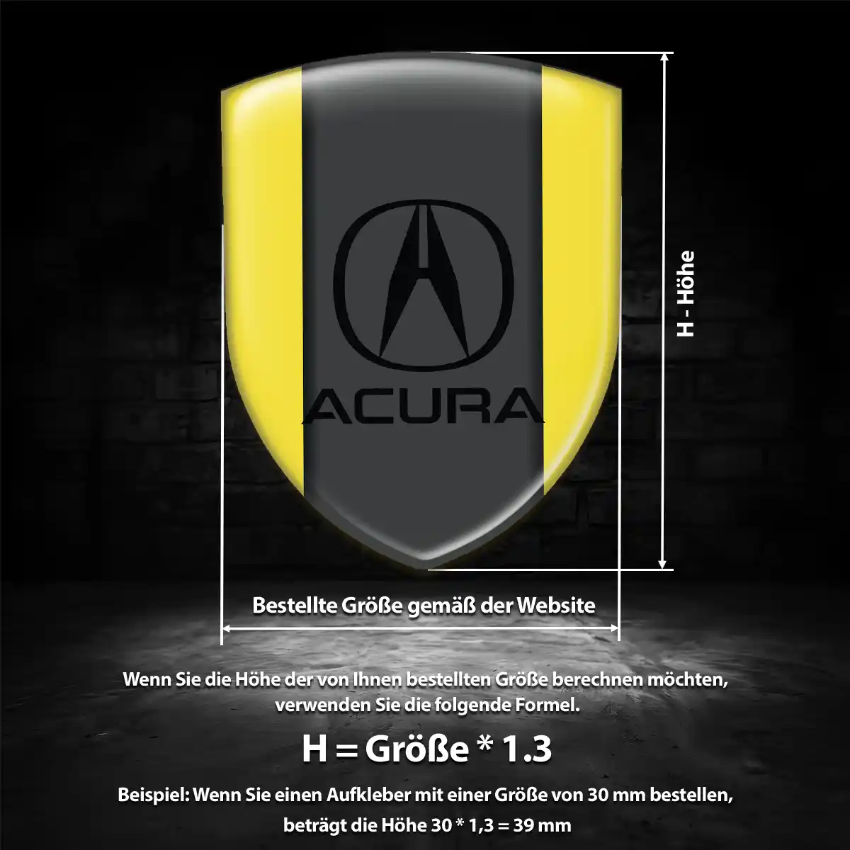 Acura Embleme Silikon Aufkleber Stilvolles Design