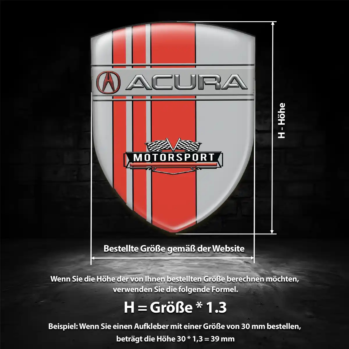 Acura Embleme Silikon Aufkleber Tuningfahrzeug