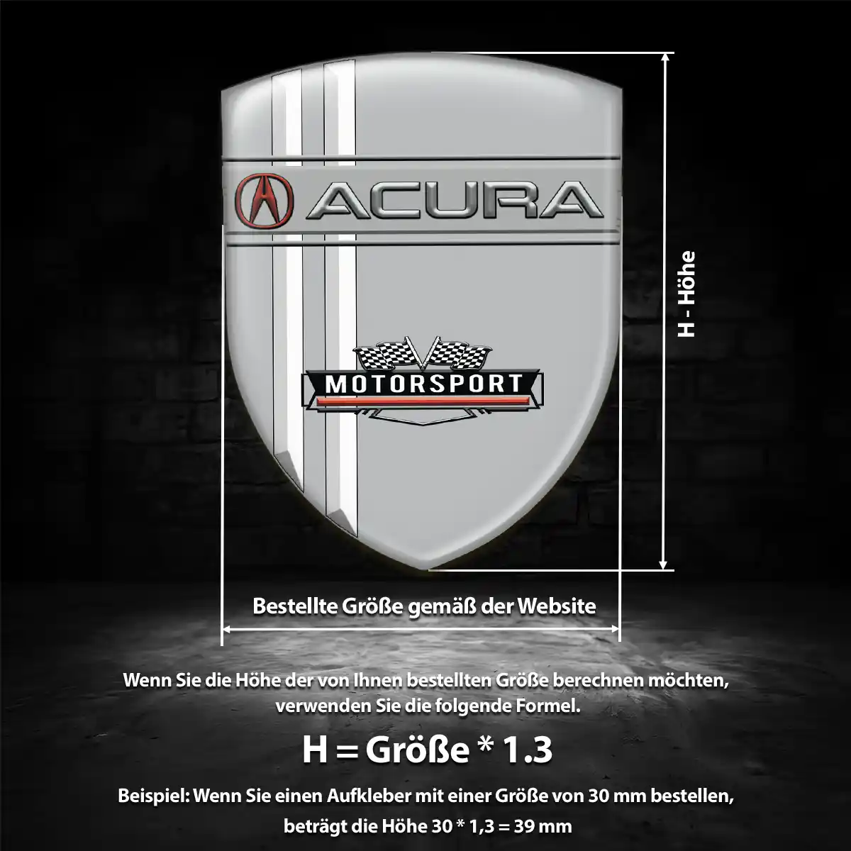 Acura Silikon Aufkleber Auto Hochwertiges Harz