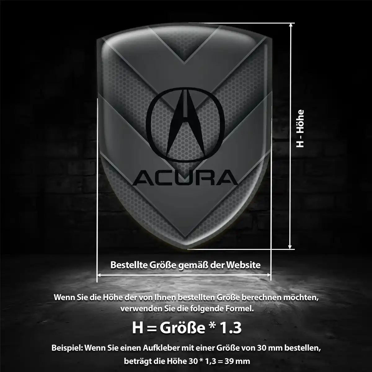 Acura Silikon Aufkleber Auto Limitierte Auflage