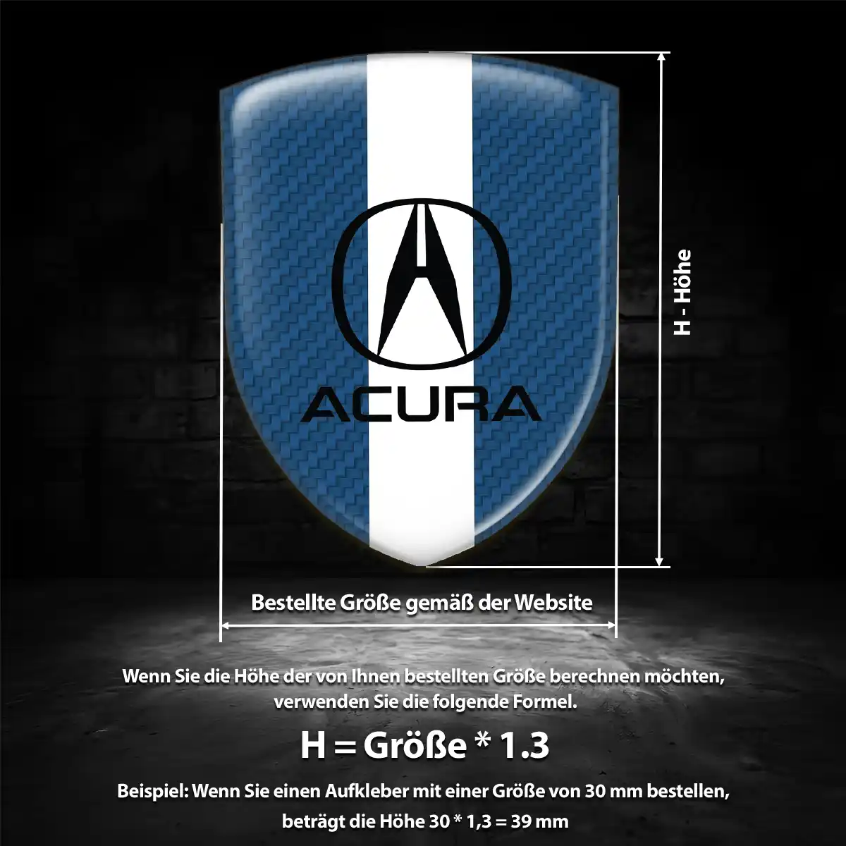 Acura Silikon Aufkleber Auto Premium-Edition