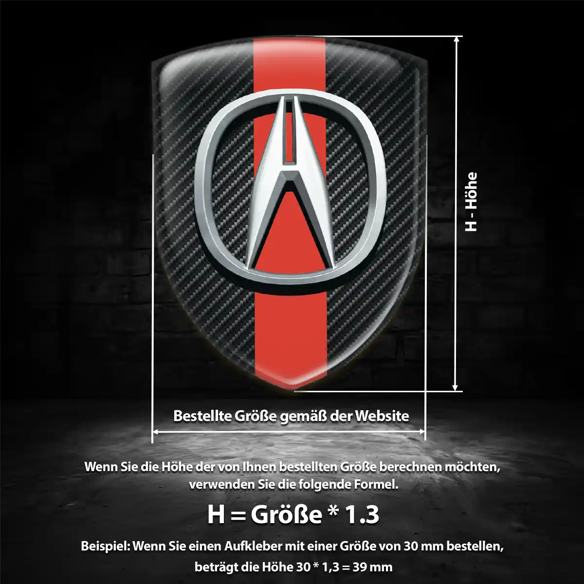 Acura Silikon Aufkleber Auto Premiumqualität