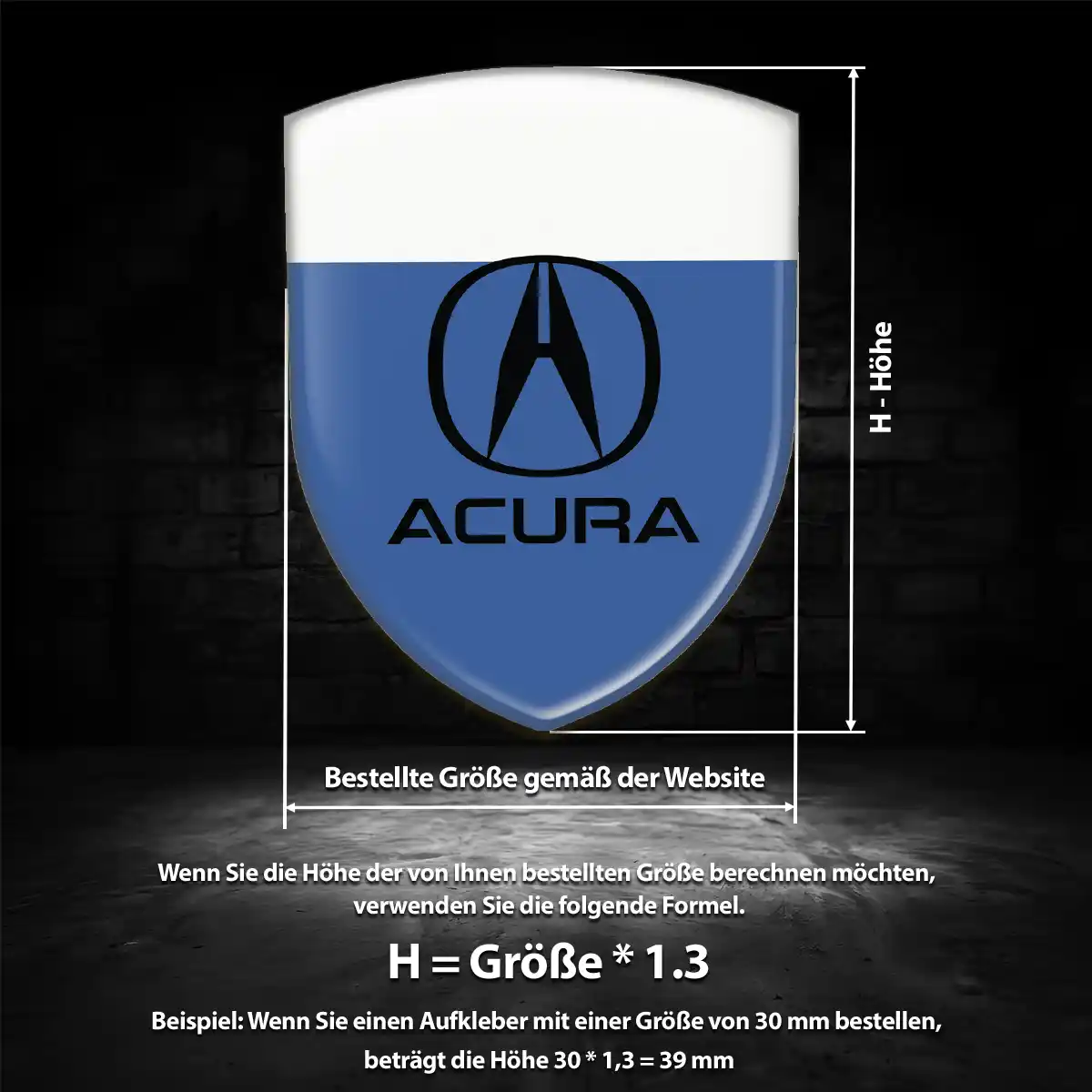 Acura Silikon Aufkleber Embleme Auto Hochwertiges Harz