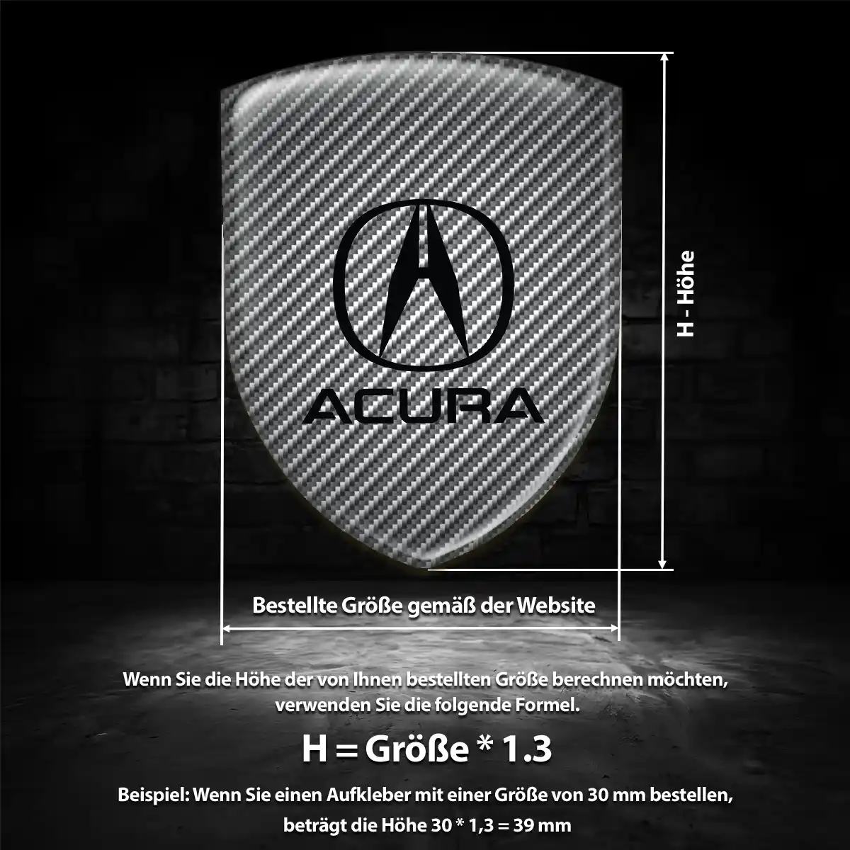 Acura Silikon Aufkleber Embleme Auto Hohe Qualität