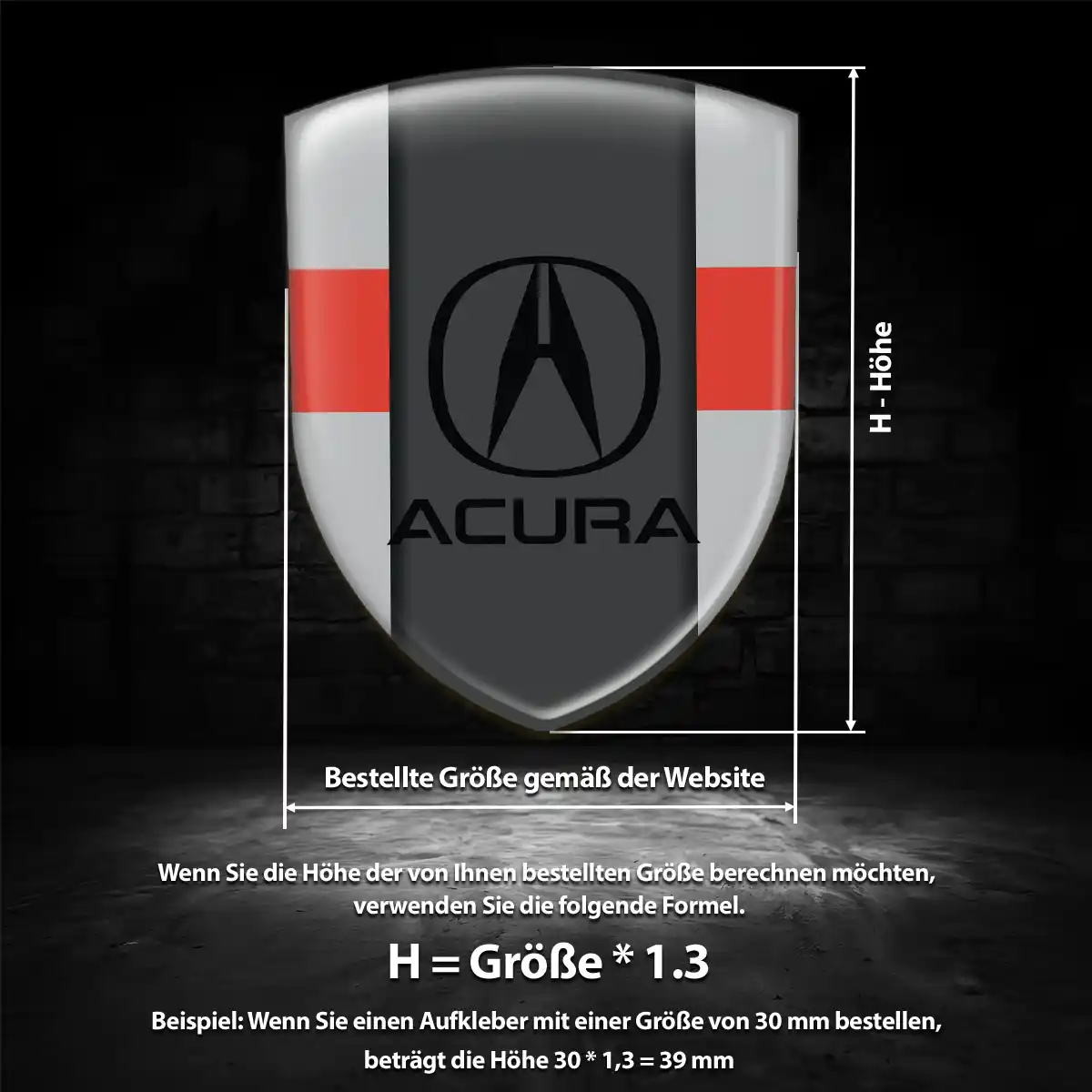 Acura Silikon Aufkleber Embleme Auto Limitierte Auflage