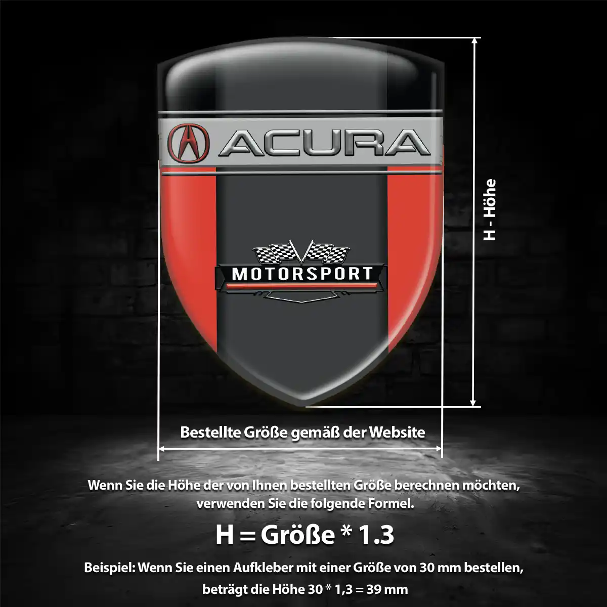 Acura Silikon Aufkleber Embleme Auto Premium-Edition