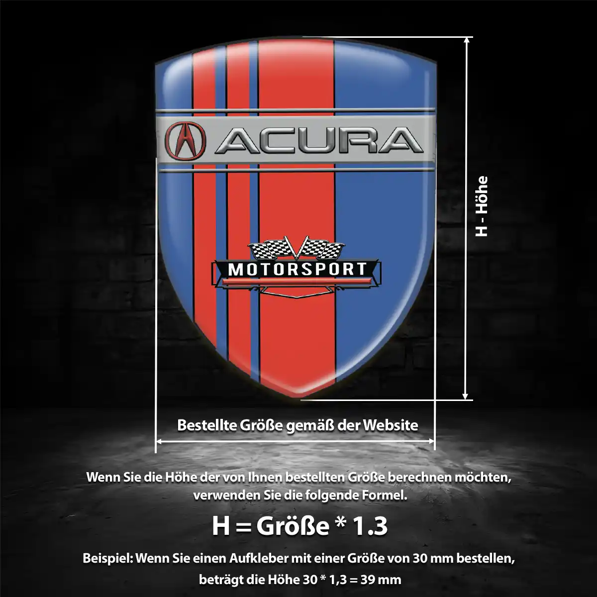 Acura Silikon Aufkleber Embleme Auto Premiumqualität
