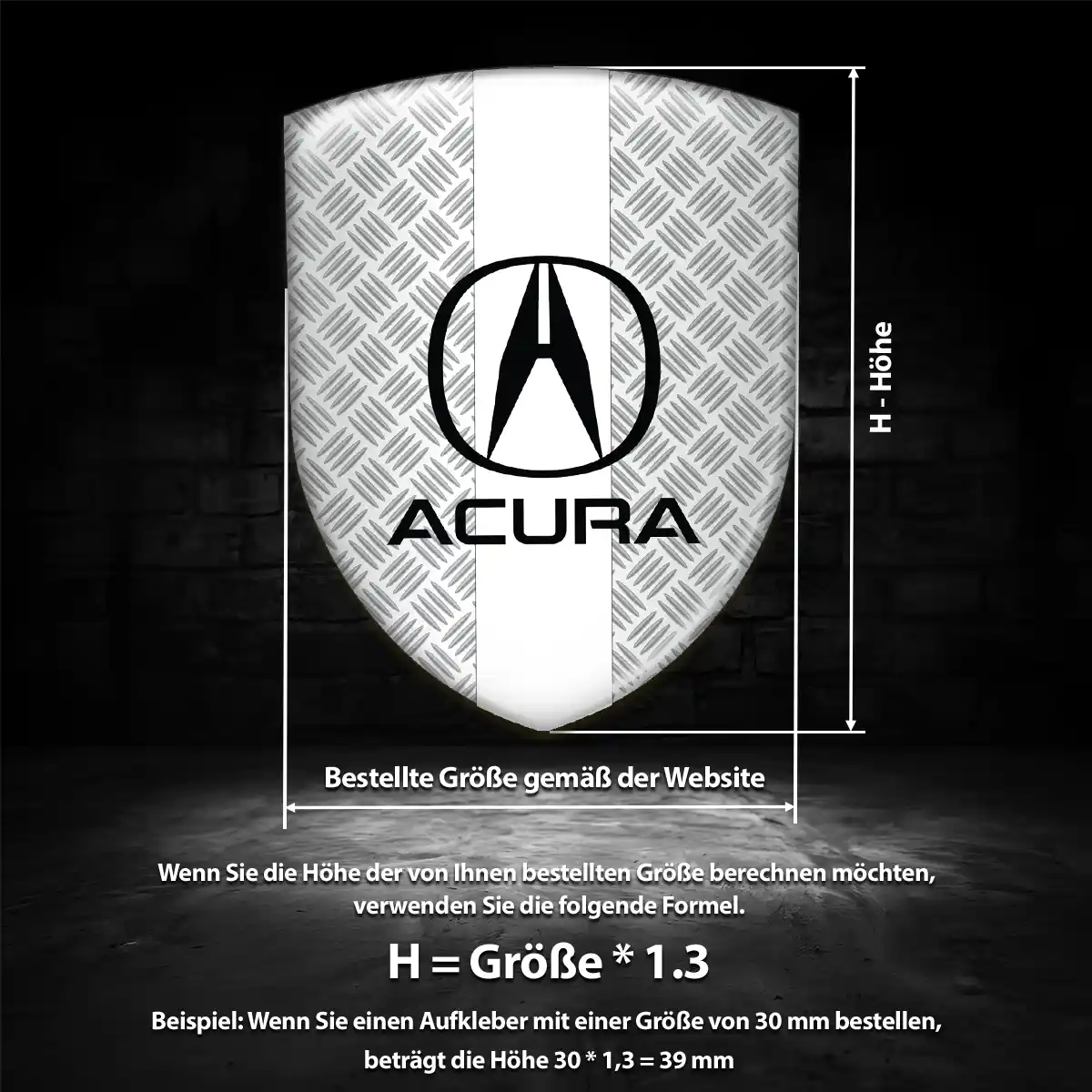 Acura Silikon Aufkleber Embleme Hochwertiges Harz