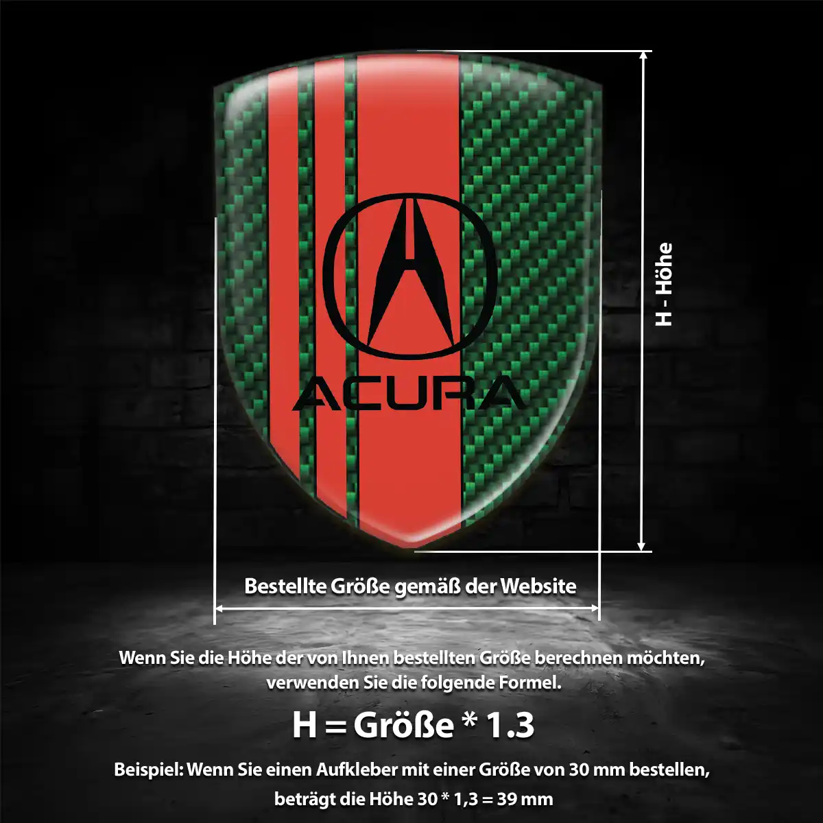 Acura Silikon Aufkleber Embleme Hohe Qualität
