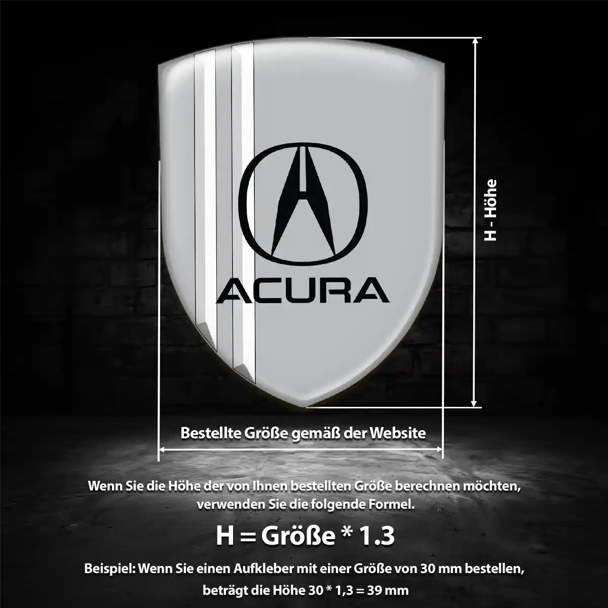 Acura Silikon Aufkleber Embleme Interieurdesign