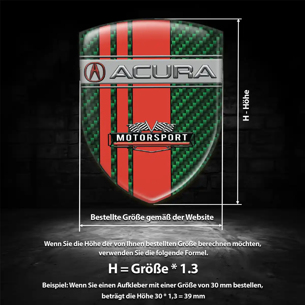 Acura Silikon Aufkleber Embleme Premium-Edition