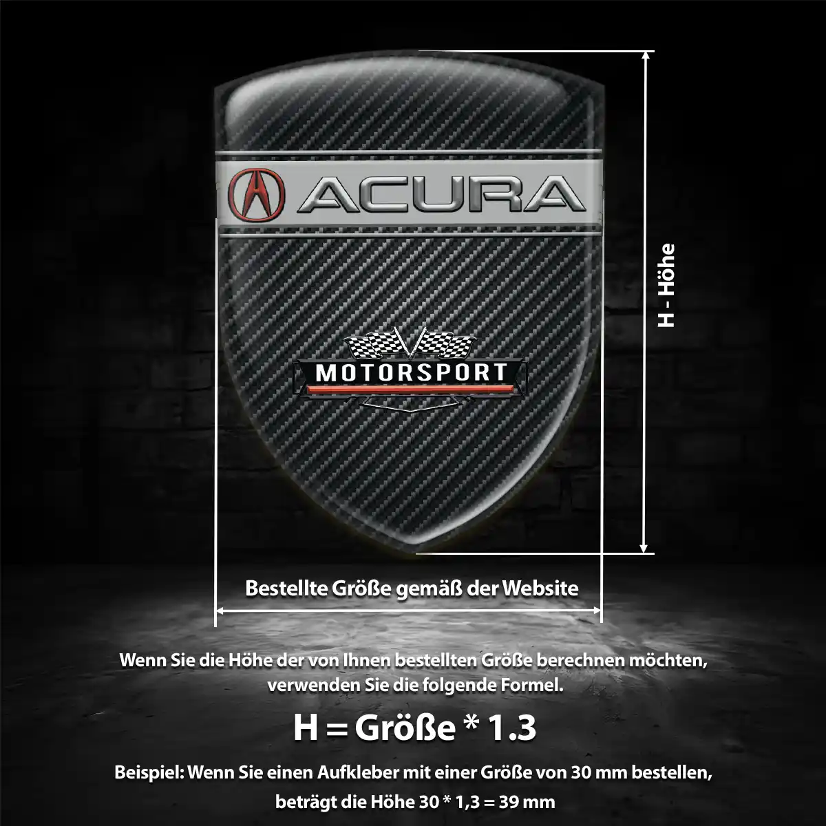 Acura Silikon Aufkleber Embleme Premiumqualität