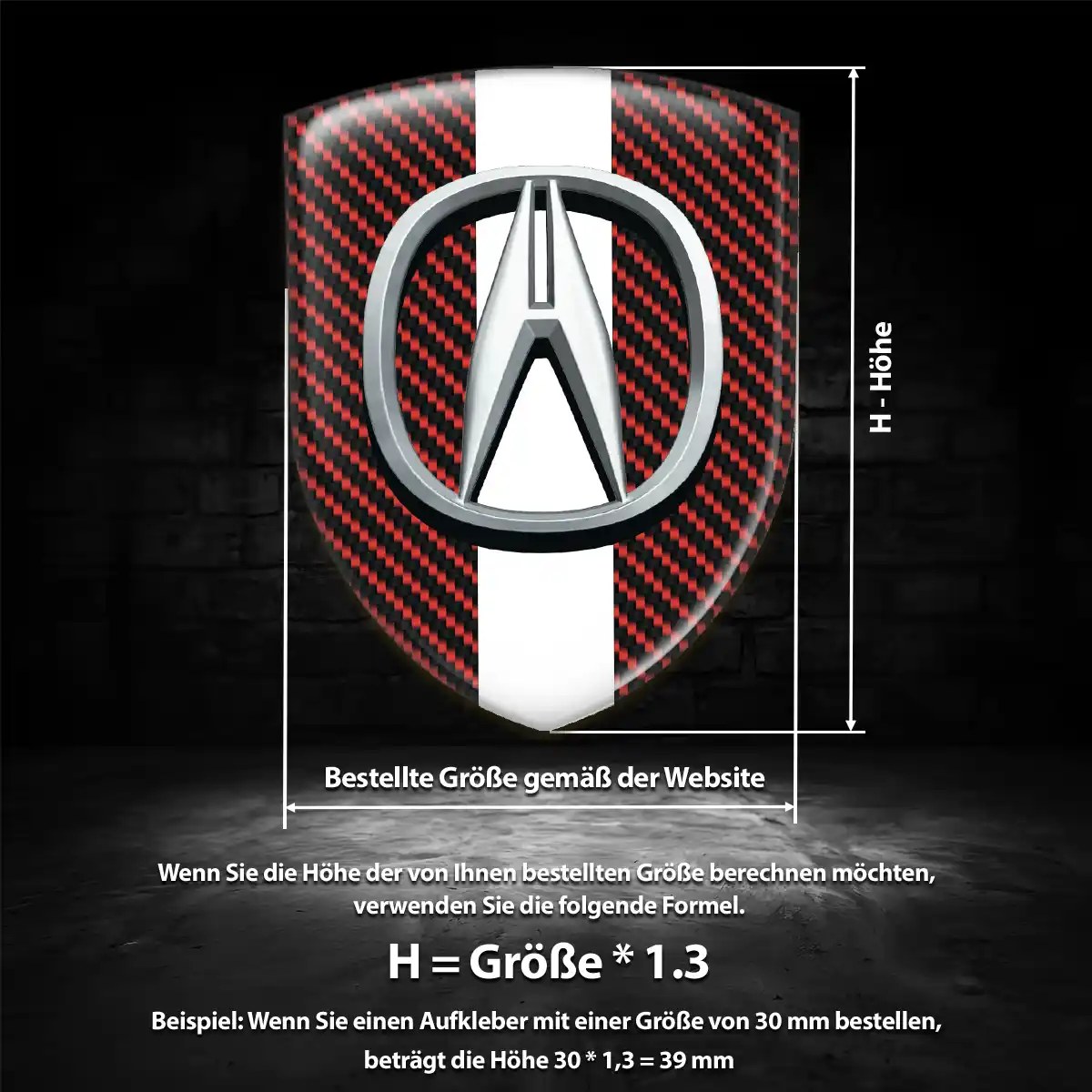 Acura Silikon Aufkleber Embleme Tuningfahrzeug