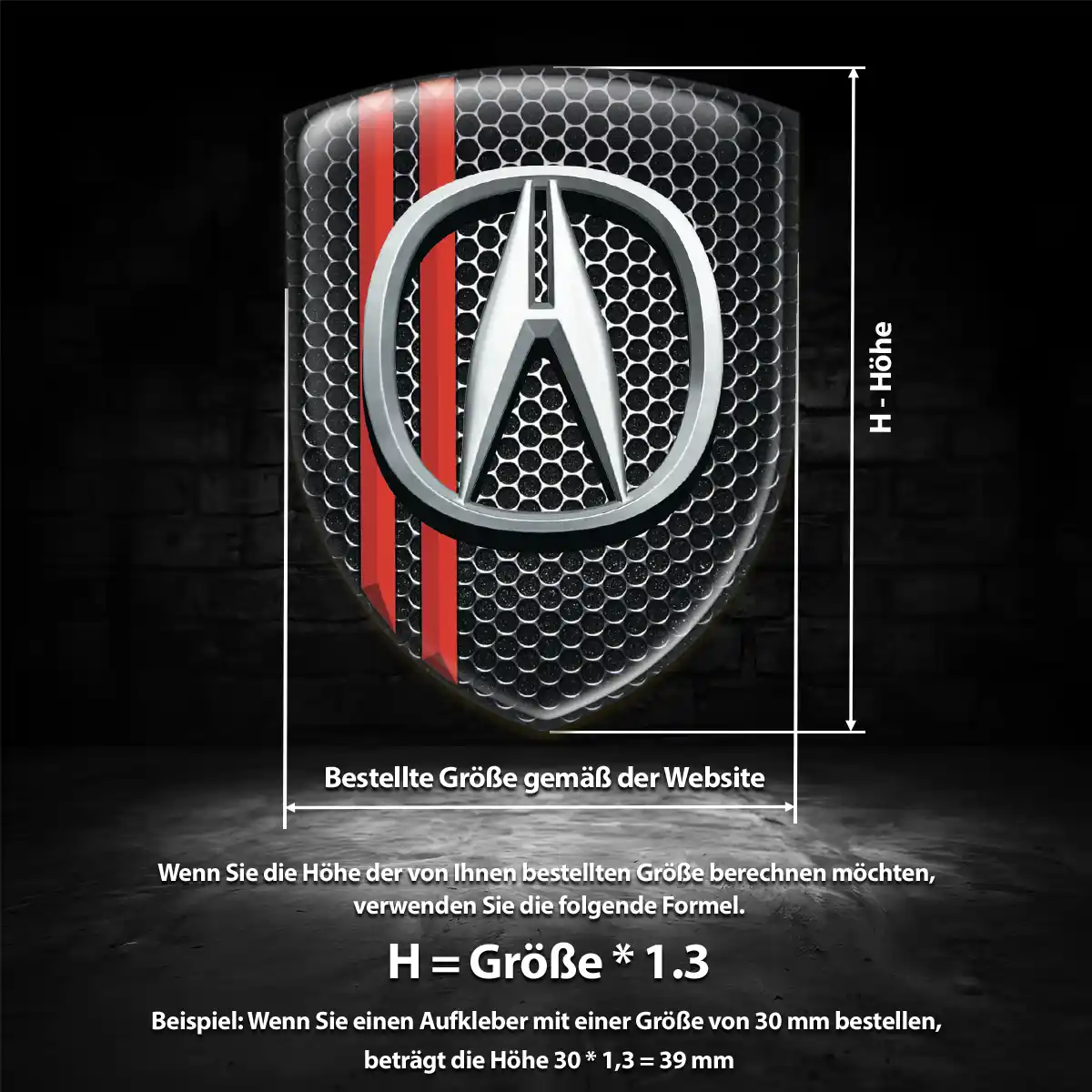 Acura Silikon Aufkleber Hochwertiges Harz
