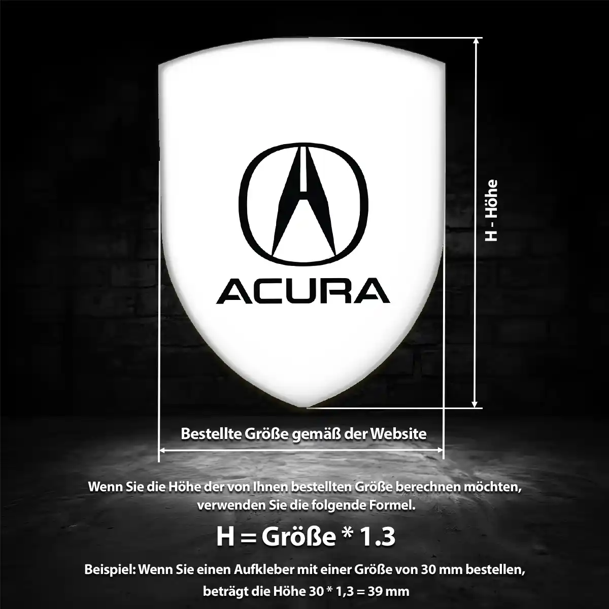 Acura Silikon Aufkleber Hohe Qualität