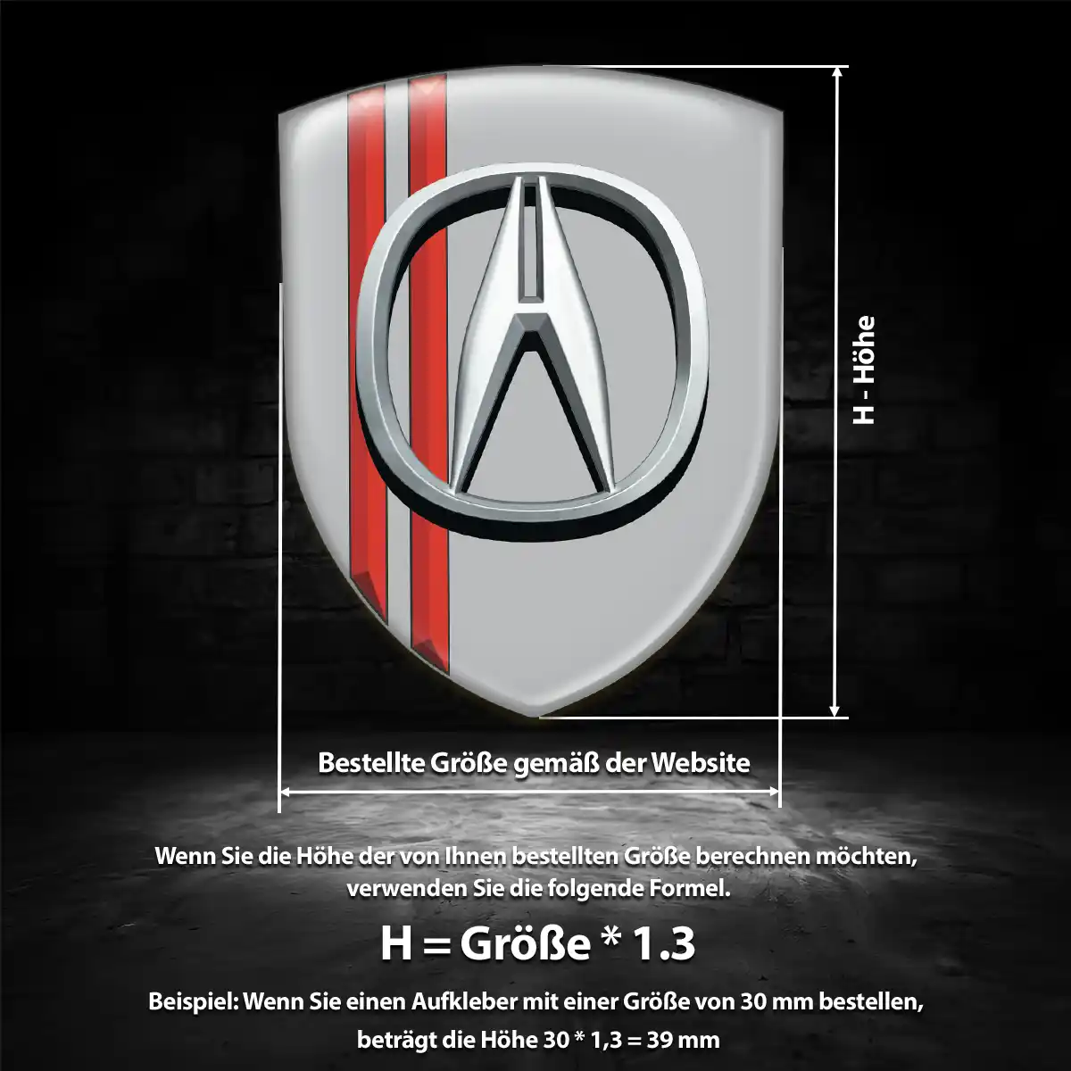 Acura Silikon Aufkleber Interieurdesign