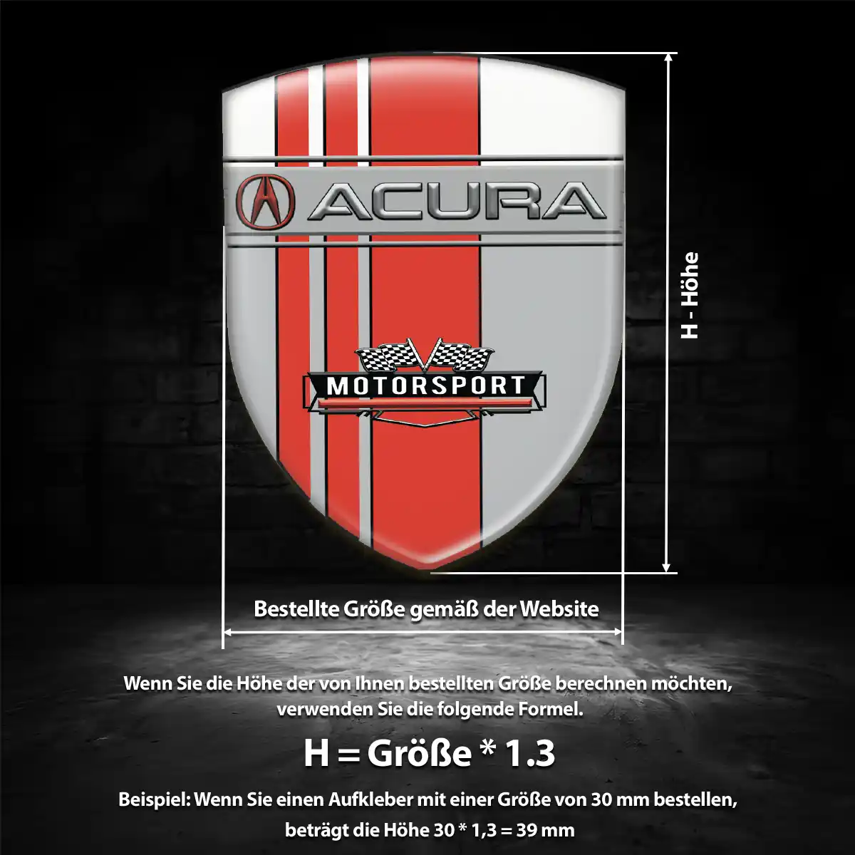 Acura Silikon Aufkleber Premiumqualität