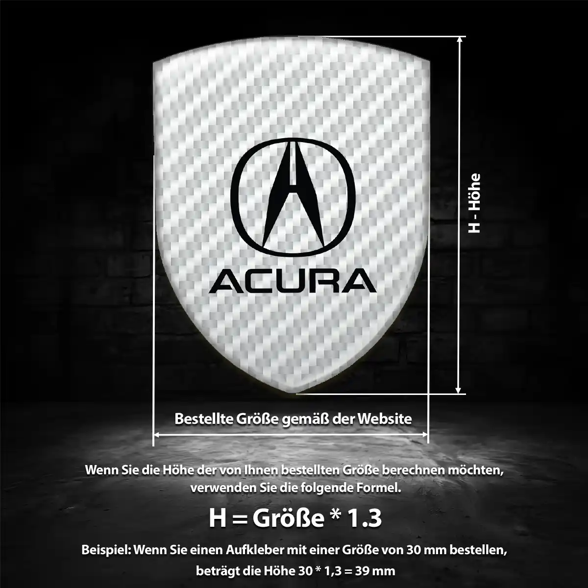 Acura Silikon Aufkleber Tuningfahrzeug