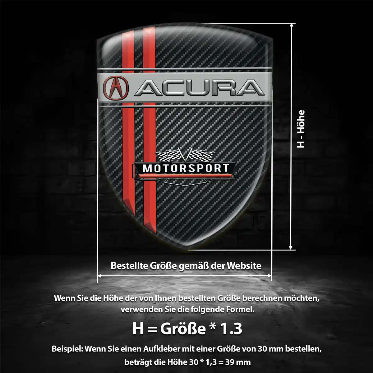 Acura Silikon Aufkleber Wappen Auto Exterieurdesign