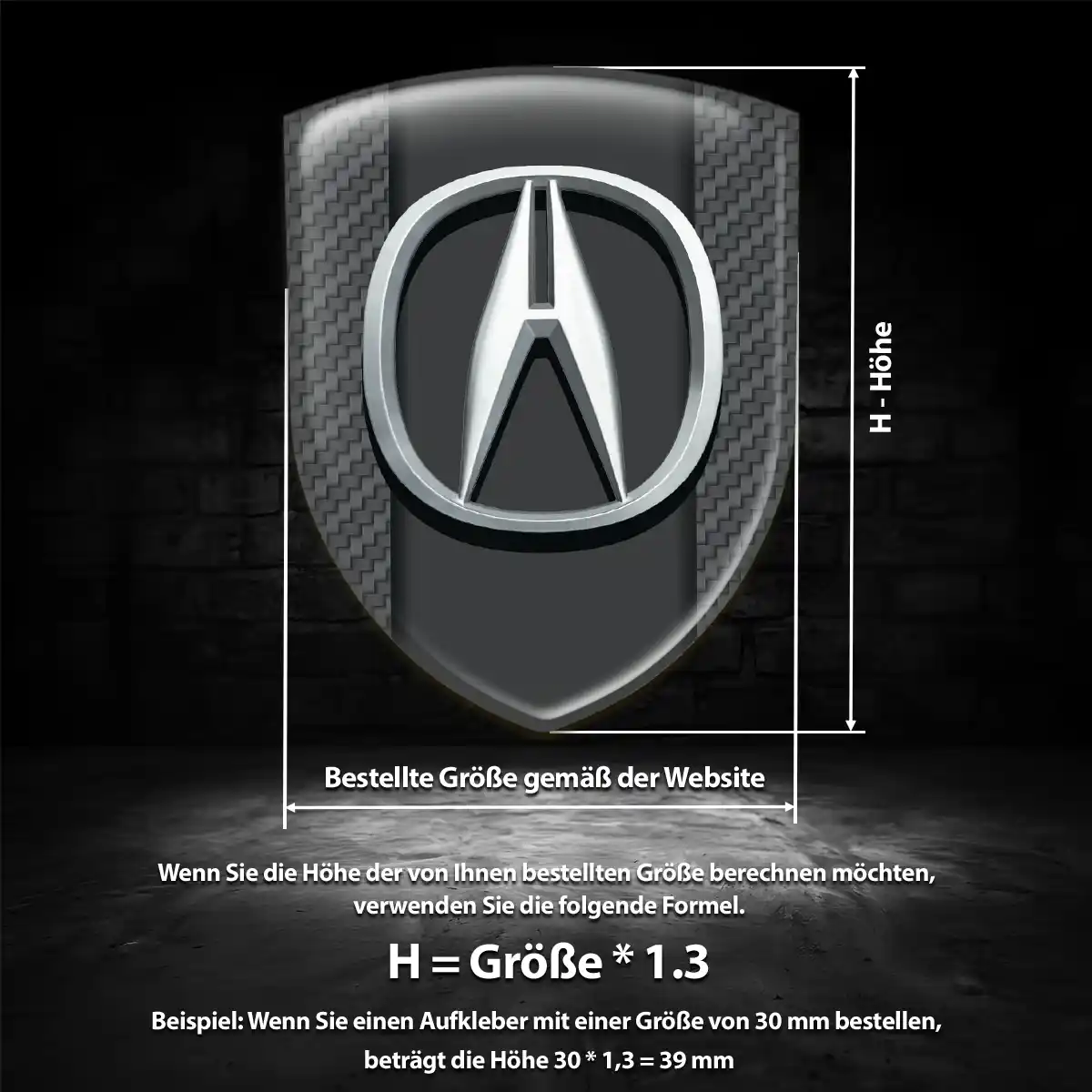 Acura Silikon Aufkleber Wappen Auto Hochwertiges Harz