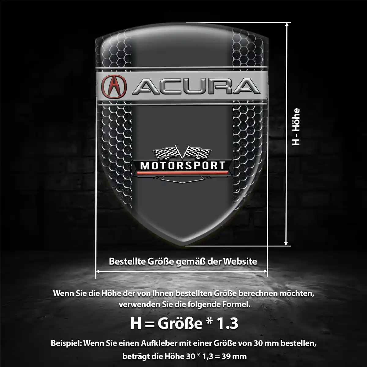Acura Silikon Aufkleber Wappen Auto Limitierte Auflage