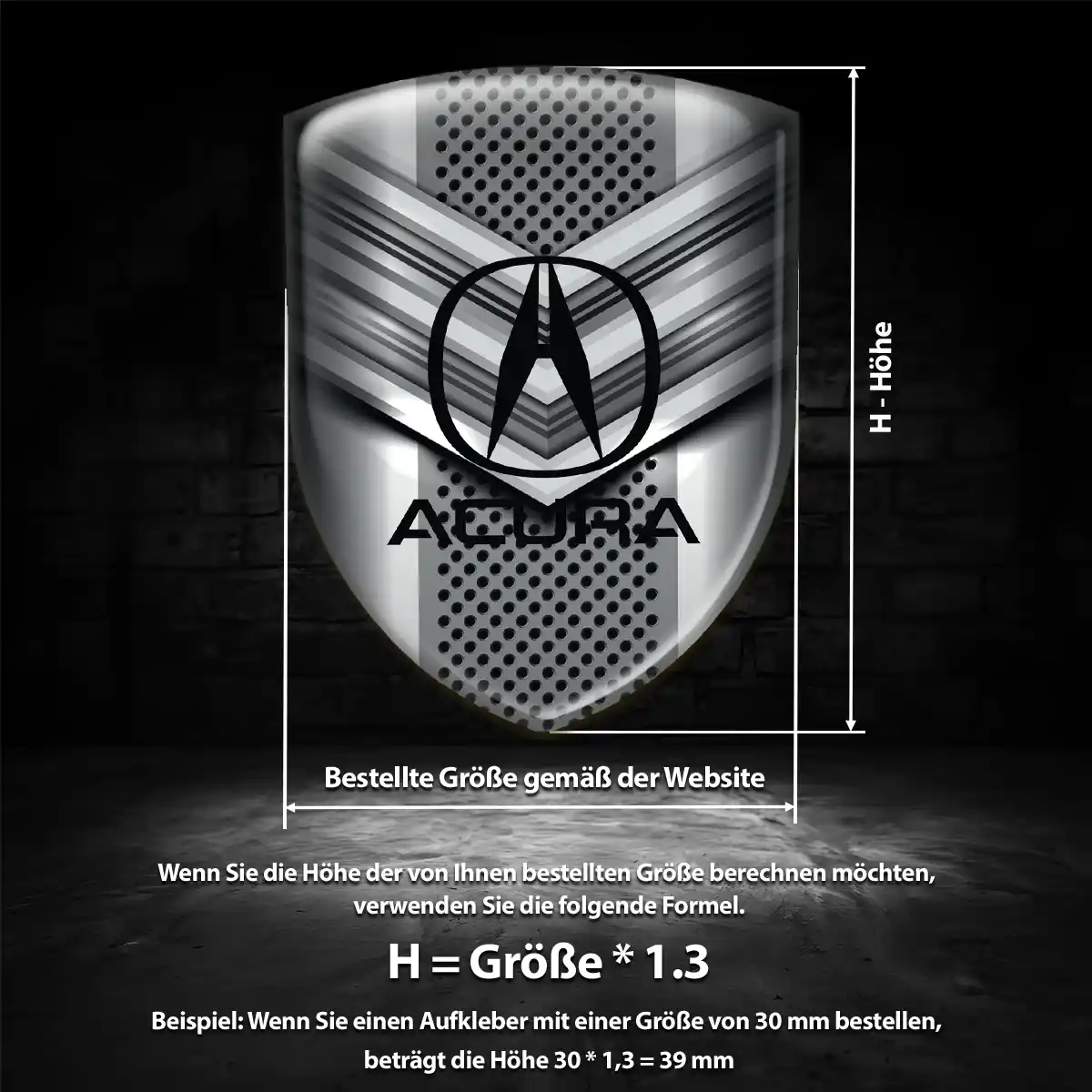 Acura Silikon Aufkleber Wappen Auto Luxus-Edition