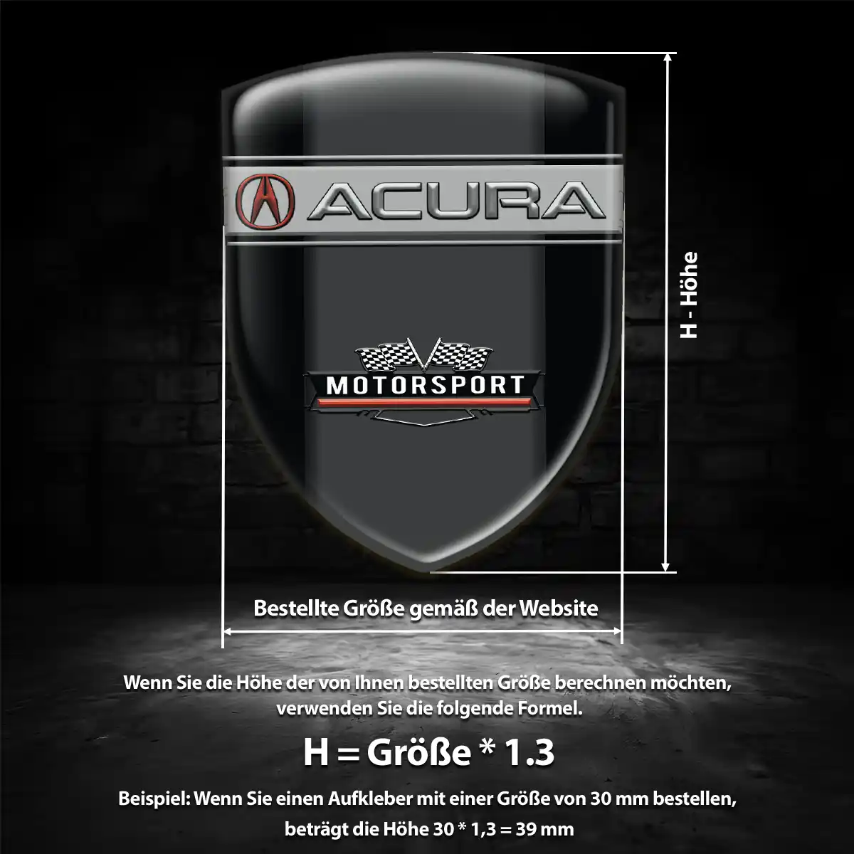 Acura Silikon Aufkleber Wappen Auto Premiumqualität