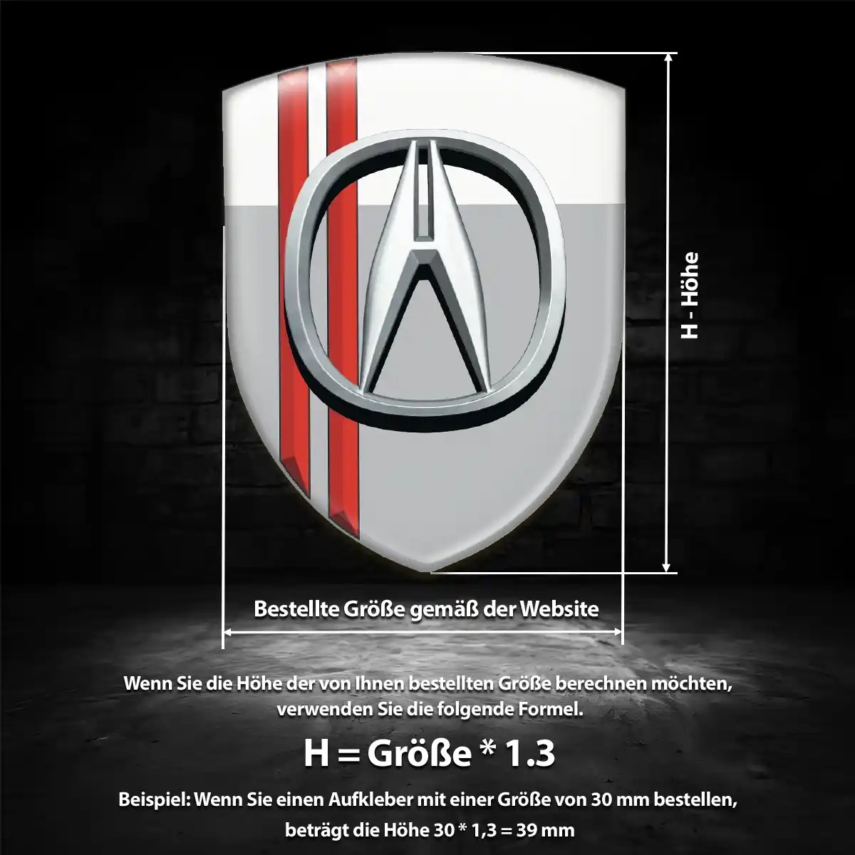 Acura Silikon Aufkleber Wappen Hochwertiges Harz