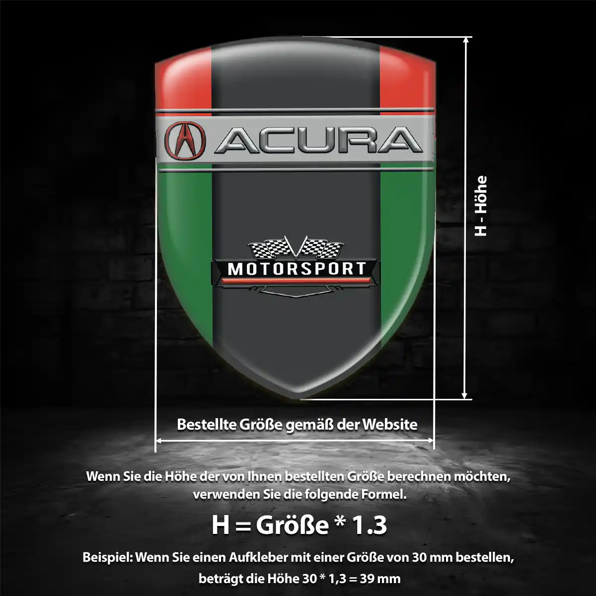 Acura Silikon Aufkleber Wappen Hohe Qualität