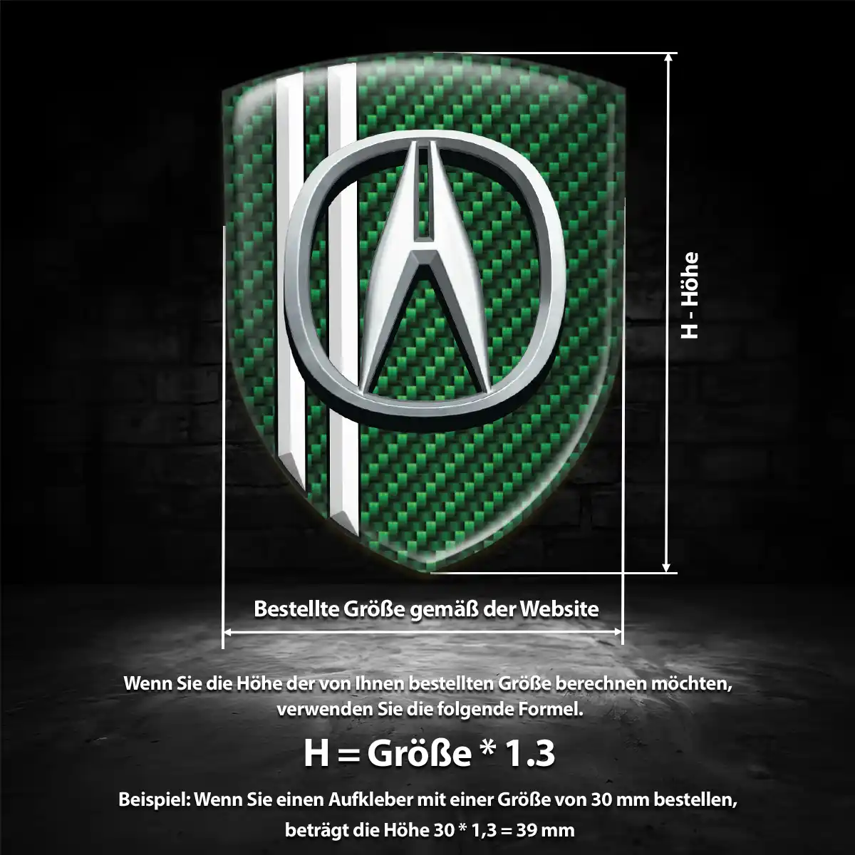 Acura Silikon Aufkleber Wappen Limitierte Auflage